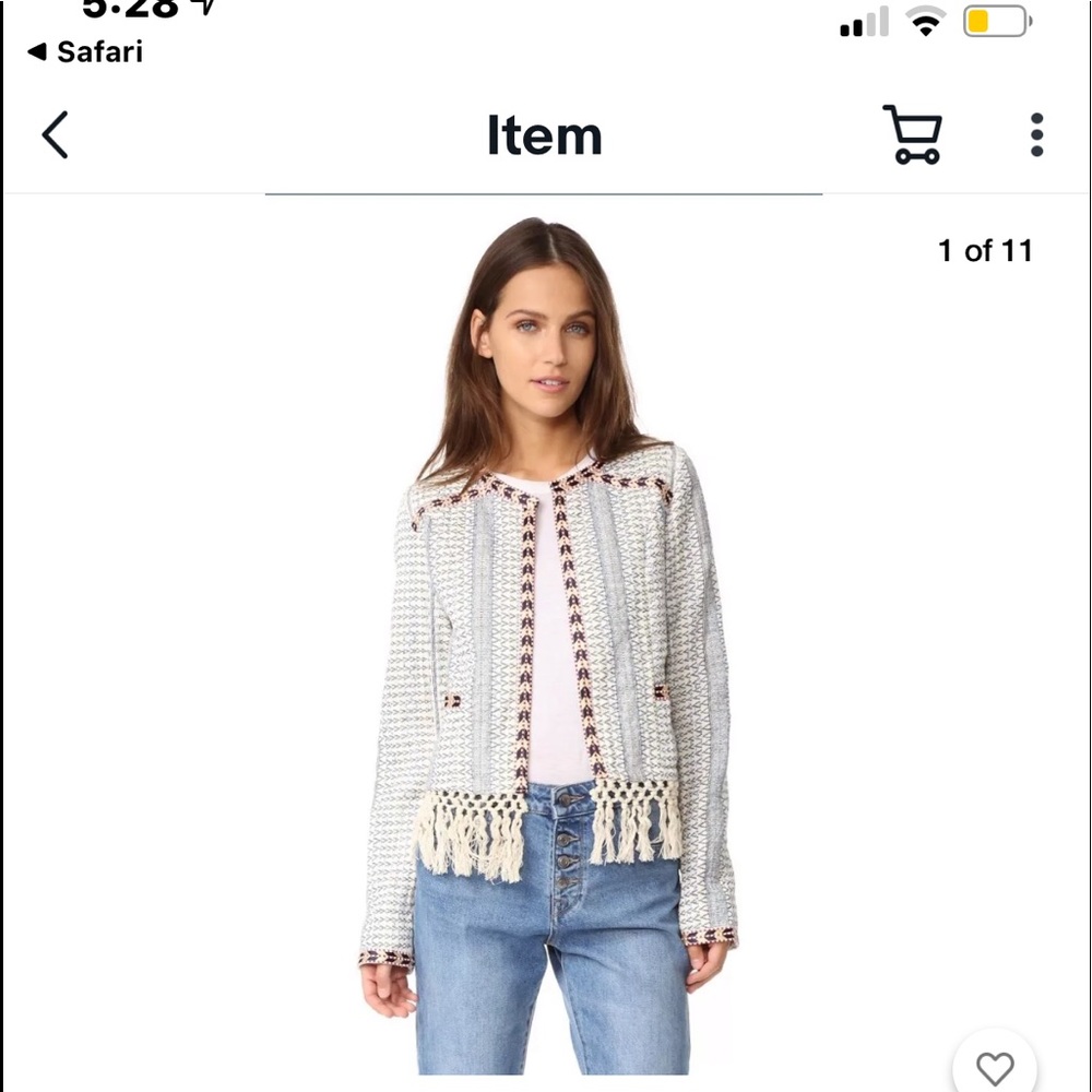 Tularosa Santa fe jacquard fringe crop jacket
